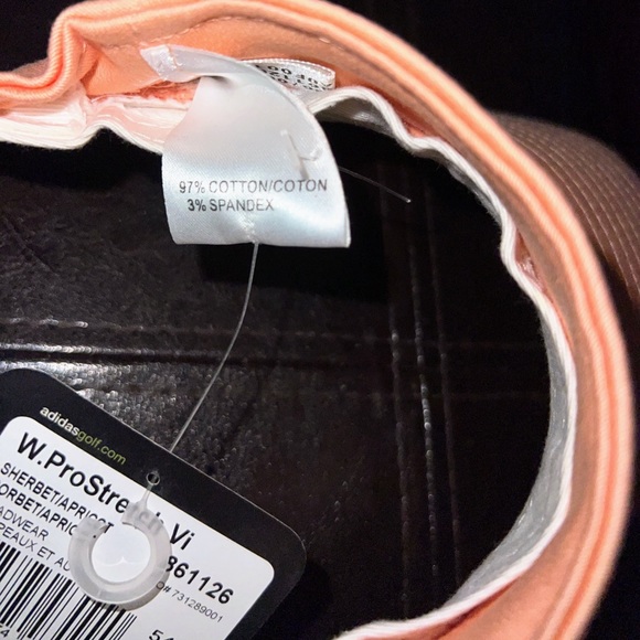 ADIDAS UNI-SEX VISOR W-PRO STRETCH COLOR PEACH  SIZE SMALL NWT - Picture 8 of 9